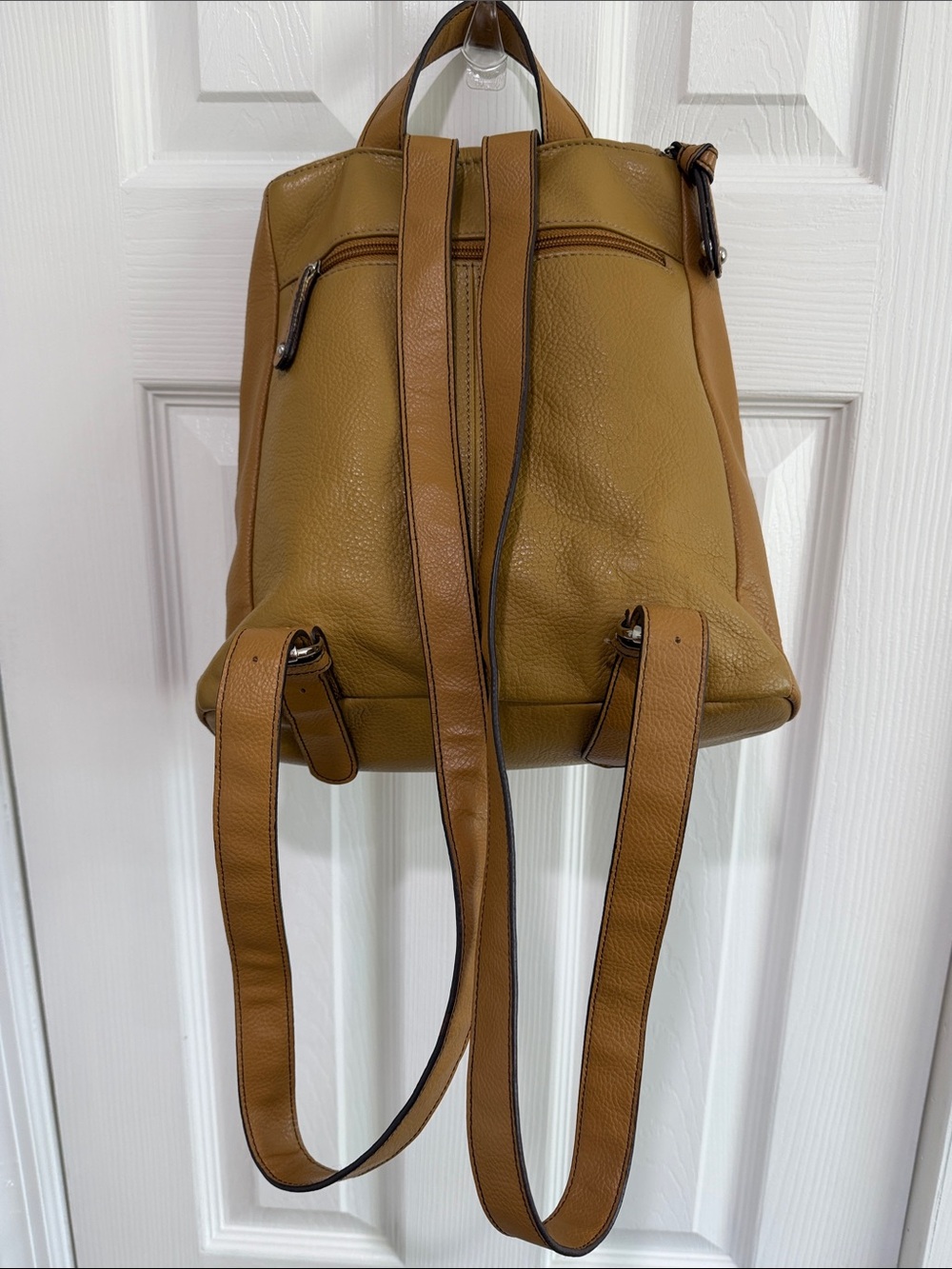 Tignanello Tan Pebble Leather Backpack - Picture 3 of 15